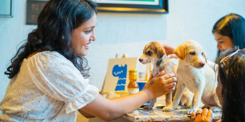 Paint with Puppies session moment — Barket