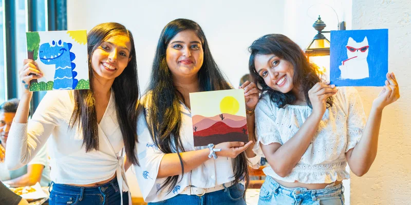 Paint with Puppies session moment — Barket